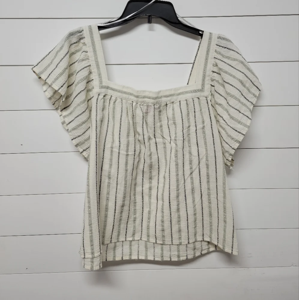 Vince Camuto Flared Sleeve Striped Top - Picture 2 of 4